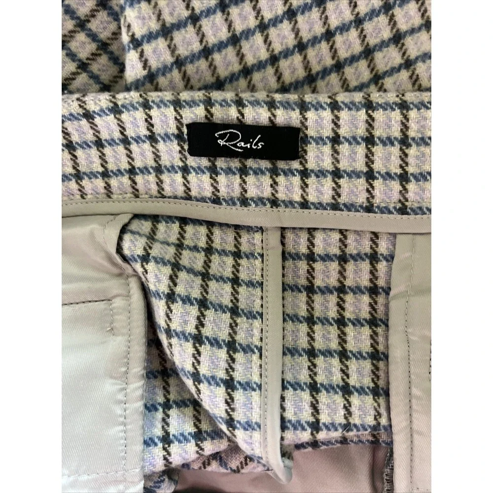 Rails Women's Size 12 Prim Lilac Navy Mini Check Skirt Winter Plaid